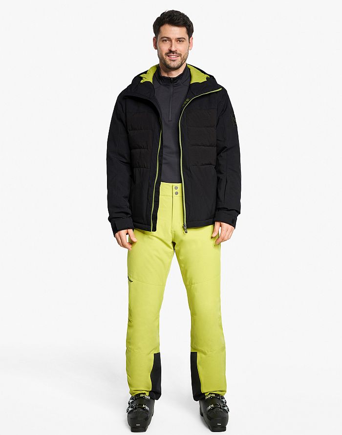 Herren Mens ski-outfit Ziener TARLO Z Man Black Electric Grass Ski Jacket TARLO Herren Skijacke Schwarz Grün