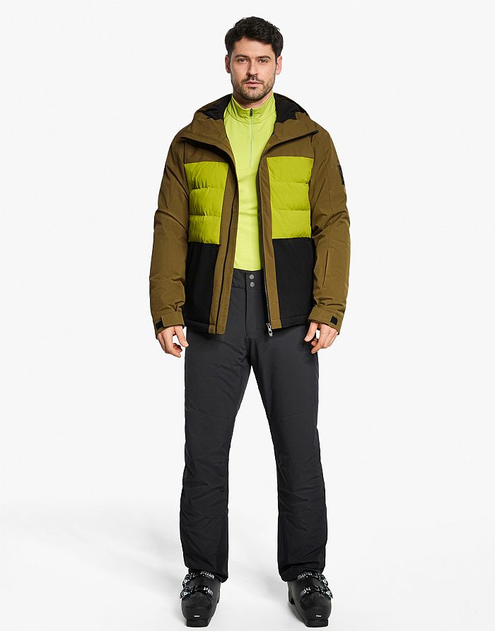 Herren Ziener TARLO Z Man Seaweed Grun Ski Jacket, Ziener TARLO Olive Grün Schwarz Skijacke Ziener