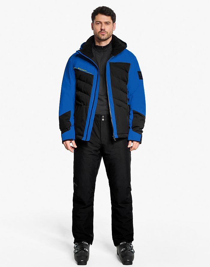 Mens ski-outfit Herren Ziener TIDAL Z Men Cobalt Blue Ski Jacket Herren Skijacke TIDAL Blau Schwarz