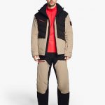 Mens ski-outfit Herren Ziener TIDAL Z Men Sandstone Ski Jacket Herren Skijacke TIDAL Beige Schwarz