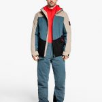 Herren ski-outfit Ziener TOBIN Z Man Iron Sky Cord Black Schwarz Ski Jacket Herren Skijacke TOBIN Blau Beige