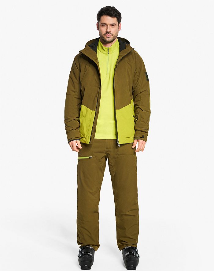 Herren ski-outfit Ziener TOBIN Z Man Seaweed Green Grun Ski Jacket Herren Skijacke Tobin Grün Gelb