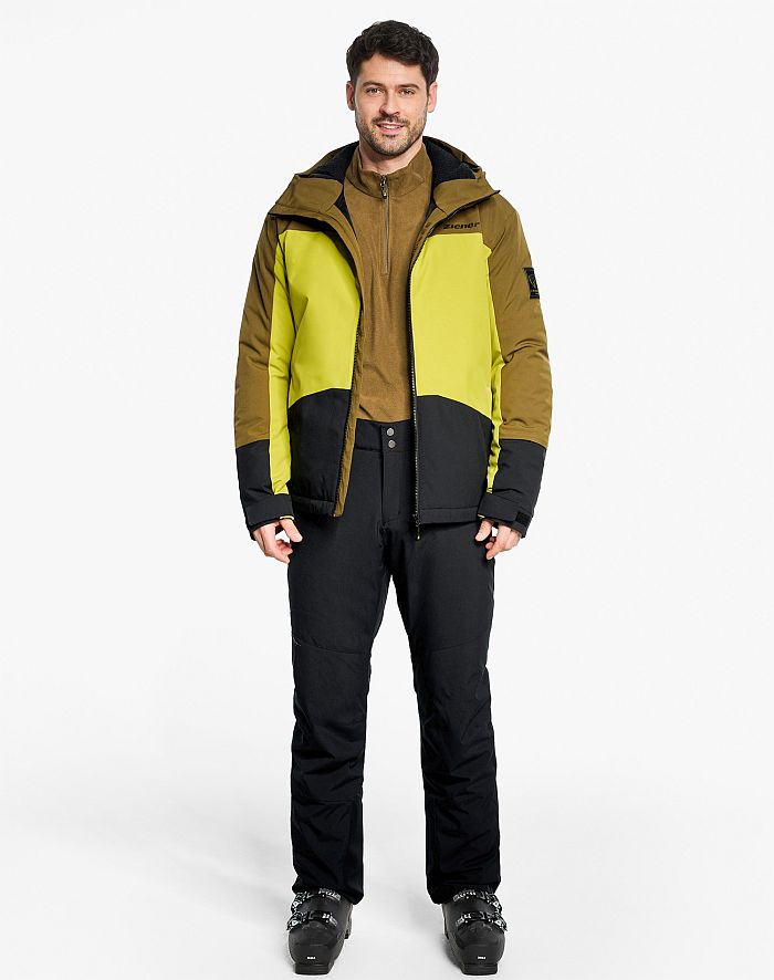 Mens ski-outfit Herren Ziener TARAINO Seaweed Gren skijacke AquaShield ski jacket Ziener TARAINO Beige Braun Grün Schwarz