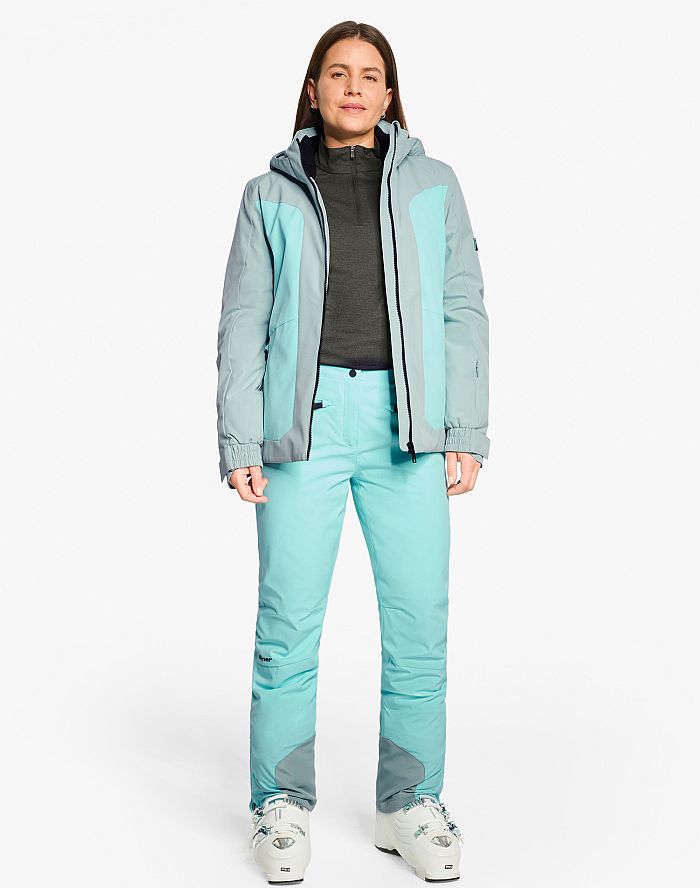 Damen ski-outfit Ziener TARLA Z Lady Dried Eucolyptus Grun Ski Jacket Ski Jacket Damen Skijacke TARLA Hell Grun