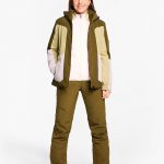 Damen ski-outfit Ziener TARLA Z Lady Seaweed Green Grun Ski Jacket Ski Jacket Damen Skijacke TARLA Olive beige