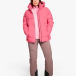 Damen Rosa ski-outfit Ziener TRAVA Z Lady Strawberry Sobert Shine Pink Rosa Ski Jacket Damen Skijacke TRAVA