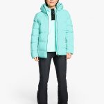 Damen Grün outfit Ziener TRAVA Z Lady Radiant Lagoon Shine Grun Ski Jacket TRAVA Damen Skijacke