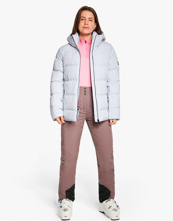 Damen ski-outfit Ziener TRAVA Z Lady Frosty Glacier Blue Ski Jacket Damen Skijacke TRAVA Hell Blau