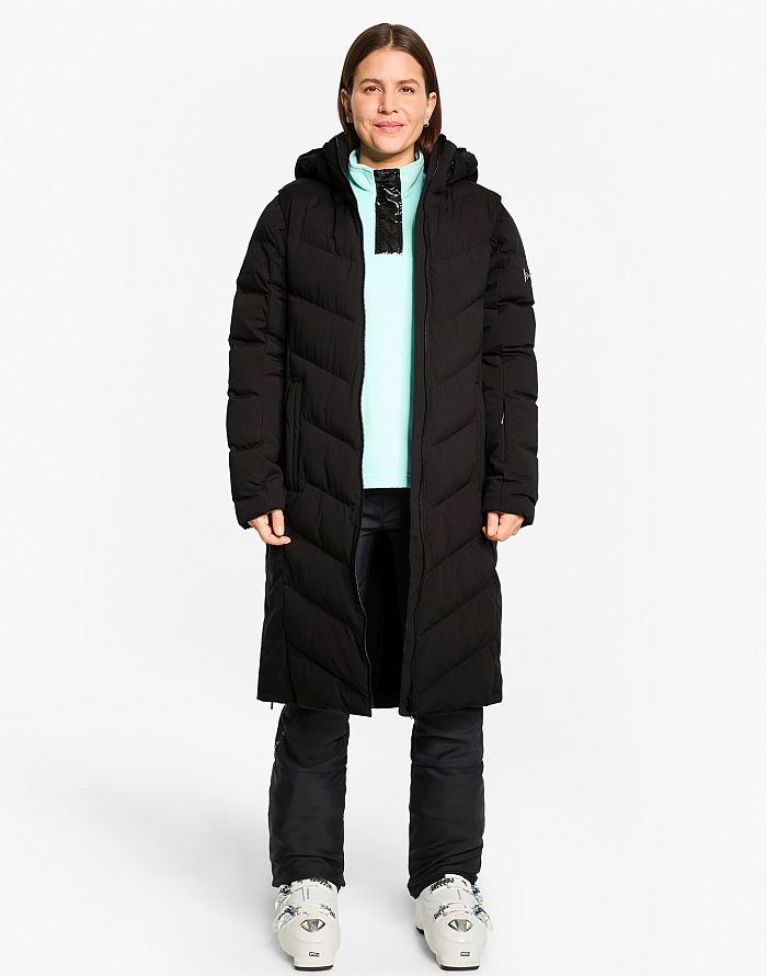 Ladies Damen ski-outfit Ziener TELSE Z Lady Schwarz Black Ski Mantel Damen Skijacke TELSE Schwarz