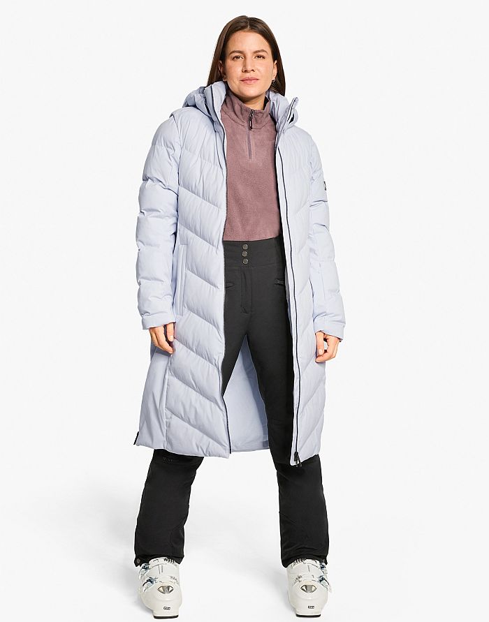 Damen Z ski-outfit Ziener TELSE Z Lady Frosty Glacier Blue Ski Mantel Damen Skijacke TELSE Hell Blau Ziener
