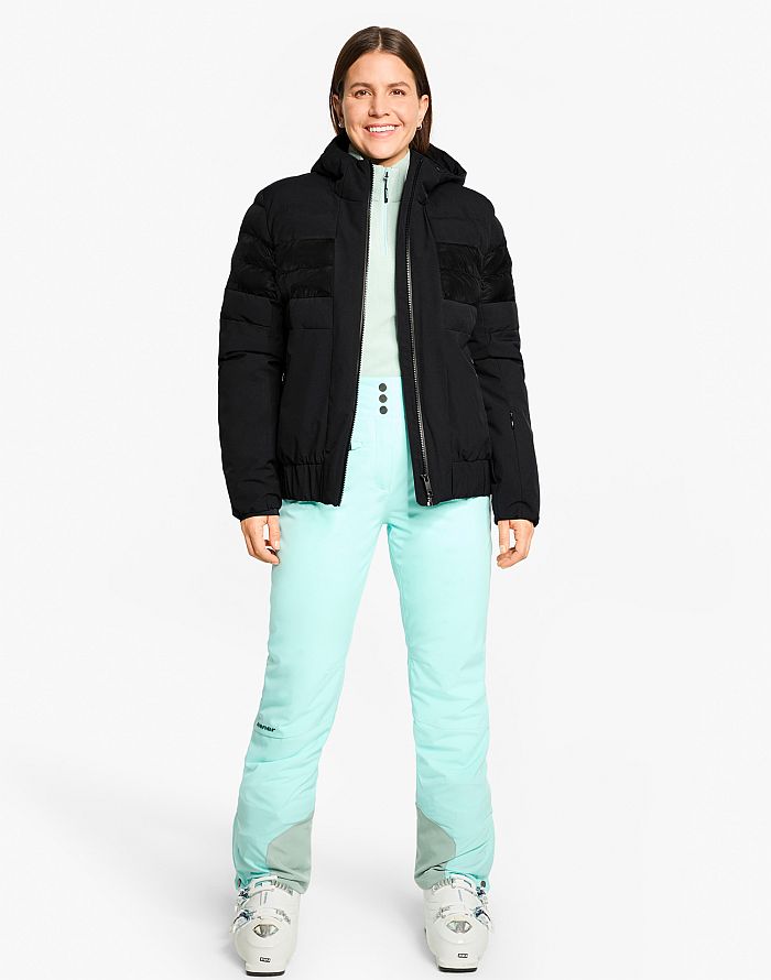 Damen Winter Ski Outfit Ziener TINDIA Z Lady Black Schwarz Ski Jacket Ski Jacket Damen TINDIA Skijacke Schwarz