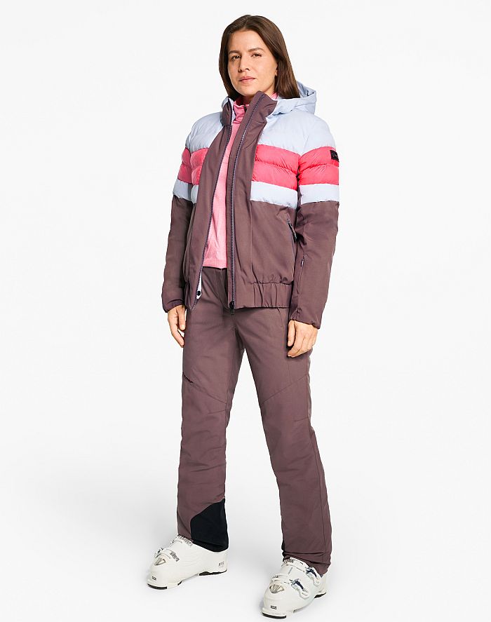 Damen ski-outfit Ziener TINDIA Z Lady Dusty Violet Lila Purple Ski Jacket Ski Jacket Damen Skijacke TINDIA
