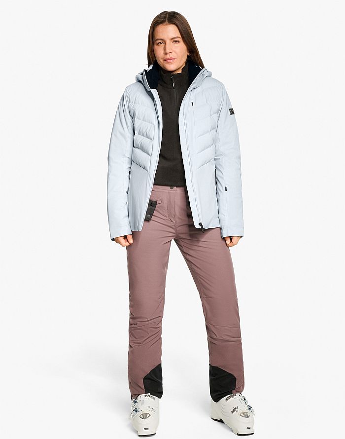 Damen ski-outfit Ziener TOKKI Z Lady Frosty Glacier Blue Blau Ski Jacket Damen Skijacke TOKKI Ladies