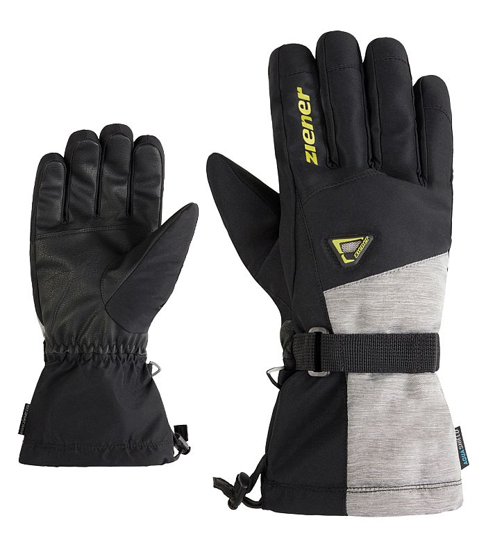 Herren Ziener C Skihandschuhe Black Electric Grass Z Man Ski Gloves Ziener Gentiano Black Green Schwarz Mens