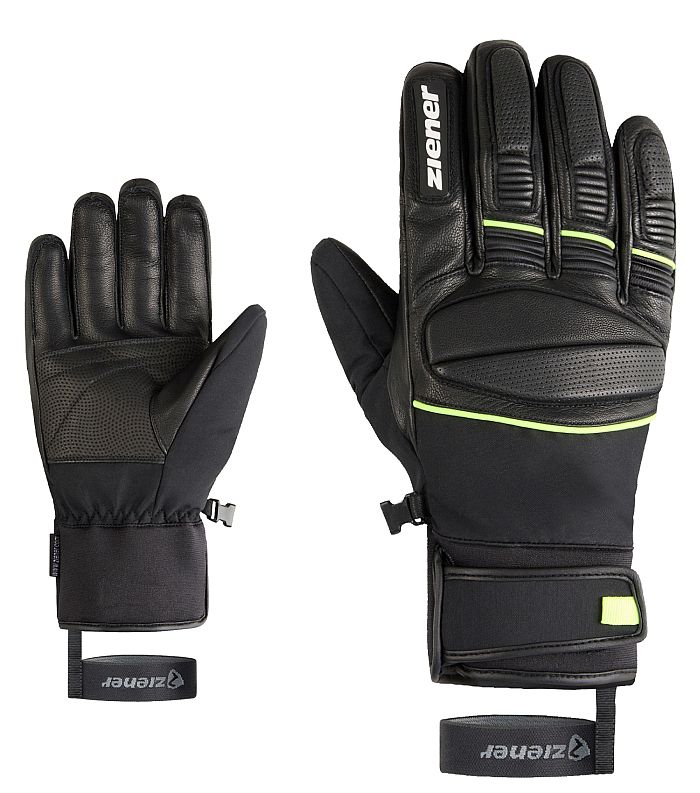 Ziener Gomin Herren Skihandschuhe Black Lime Z man, Mens Ski gloves Gomin Schwarz Grun